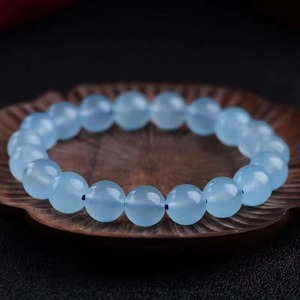 Natural <b>Aquamarine</b> Chalcedony Crystal Hydrating Ice Blue Transfer Single Circle <b>Bracelet</b> Men Women China - Product Image 4