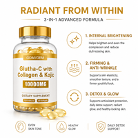 Capsules de glutathion antioxydant à marque privée, collagène, acide kojique, soutien éclaircissant pour la peau, durée de conservation de 24 mois, OEM ODM GMP