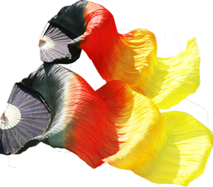 Abanicos de Seda de Bambú Largos Plegables Teñidos a Mano con Velo, Elegantes Accesorios de <span class=keywords><strong>Danza</strong></span> para <span class=keywords><strong>Clases</strong></span> y Ejercicios de <span class=keywords><strong>Danza</strong></span> <span class=keywords><strong>del</strong></span> <span class=keywords><strong>Vientre</strong></span> - Product Image 6