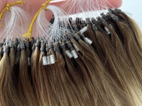 Extensions de cheveux naturels Micro Links, cheveux russes blonds, résistantes à la chaleur, pour coiffeurs et propriétaires de salons