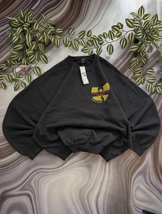 Sweat-shirt à col rond noir pour homme pour l'automne, coupe ample et oversize, imprimé graphique Clan Dragon et lettres, doublure en tissu éponge - Product Image 3