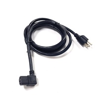 Cable de Alimentación de CA de 10A/250V con Conector IEC320 C13 en Ángulo Izquierdo a Enchufe Nema 5-15 P de EE. UU., Cable de Extensión de 90 Grados para Computadora