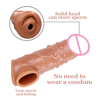 Meistverkaufter Realistischer Masturbations-Dildo-Sleeve Wiederverwendbare Weiche Silikon-Verlängerungskondome für Männer Erwachsenen-Sexspielzeuge