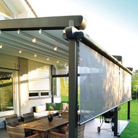 Auvent rétractable électrique en PVC pour balcon et jardin extérieur - Toit coulissant automatique à commande à distance avec protection UV