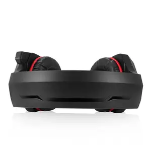 Hunterspider ชุดหูฟังสเตอริโอ V1แบบมีสาย,ชุดหูฟังครอบหูเสียงเบสชุดหูฟังสำหรับเล่นเกม LED สำหรับปี PS4
