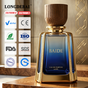 Custom Exclusive Design Electroplating Gold Empty Perfume Glass <b>Bottle</b> 50ml 100ml Crimp Luxury Perfume <b>Bottle</b> with Wooden Cap - Product Image 1