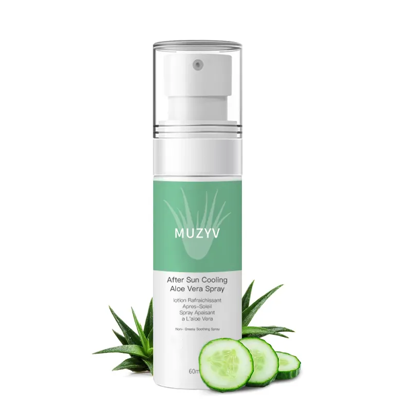 Personalizzato dopo la riparazione del sole anti-arrossamento raffreddamento aloe vera spray lenitivo per la pelle arrossata