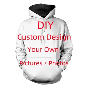 Felpa con cappuccio stampata in 3D con Logo personalizzato Anime Oversize Pullover in poliestere lavato da uomo Streetwear felpa con cappuccio a sublimazione con tasca