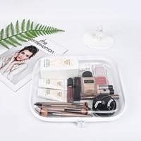3PCS Pochettes transparentes à fermeture éclair côté dur en plastique à fermeture éclair Trousse à crayons Ensemble portable de rangement de voyage Organisateur Bins