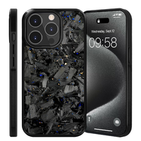 Coque de téléphone portable en fibre de carbone forgée et TPU brillante verte/violette/dorée/rouge pour iPhone 16 Pro Max, coque de protection
