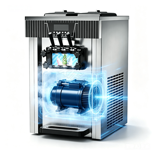Máquina Expendedora de Helados de Acero Inoxidable, Compresor Duradero, Bajo Mantenimiento, Alto Rendimiento para Parques de Atracciones - Product Image 3