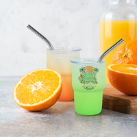 Verres à shot dégradés de 3 oz, givrés, pour sublimation, mini-gobelets avec paille métallique et couvercles en plastique