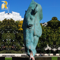 Grande taille jardin extérieur grande sculpture de tête de cheval en bronze