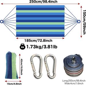 <span class=keywords><strong>Hamac</strong></span> <span class=keywords><strong>2</strong></span> <span class=keywords><strong>personnes</strong></span> en toile de coton, accessoires de camping en plein air, jardin, balançoire suspendue pour voyage de pique-nique - Product Image 2