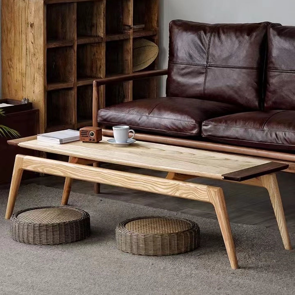 Nordic Solid Wood End Table Simple Rectangle Coffee table Modern Living Room Furniture