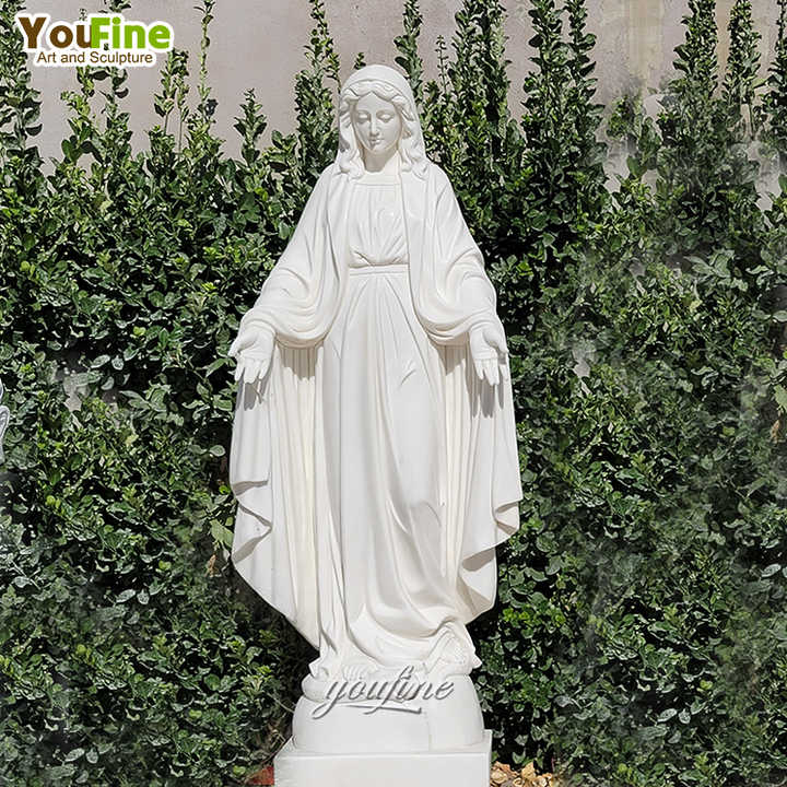 Statua Di Santa Madonna In Pietra Massiccia - Vergine Maria 63 Cm Per Giardino, Casa O Chiesa