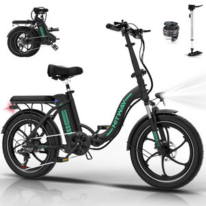 دراجة كهربائية HITWAY BK6SL 36v Shimano 7 سرعات سبائك الألومنيوم 20*3 إطار عريض قابل للطي مع بطارية ليثيوم معتمدة من CE