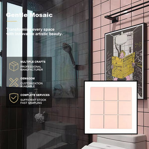 Gạch Mosaic Hình Vuông Mẫu Khảm Màu Hồng Đẹp Giá Thấp Phông Nền Tường — ảnh 1