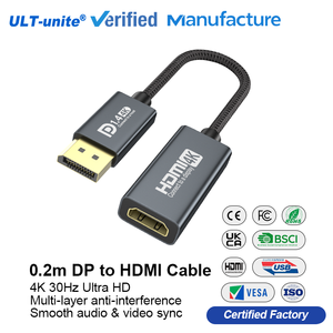 Cable <span class=keywords><strong>DP</strong></span> a <span class=keywords><strong>HDMI</strong></span> ULT-unite, Unidireccional, 4K 30Hz, para Conectar la Fuente de la Computadora al <span class=keywords><strong>Monitor</strong></span>, Trenzado - Product Image 1