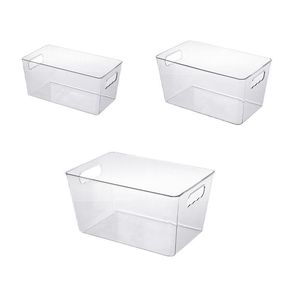 Acrylic Storage Box Rectangle No Lid For Desk Office Student Organize Toys Books Documents Small Medium Large Size - Product Image 5