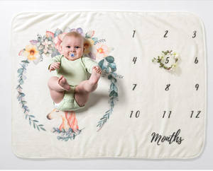 Month Blanket Photography Prop Newborn Infant Flannel Fleece Baby Monthly <strong>Milestone</strong> Blanket Age Blanket Monthly <strong>Mat</strong> Custom - Product Image 5