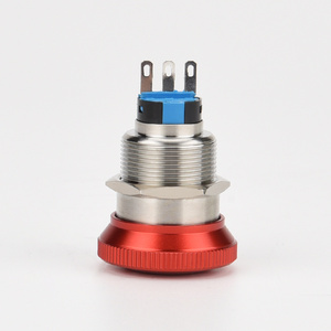Interruptor de Parada de Emergencia Electrónico de Alta Calidad, Tipo Hongo Rojo, 22mm, Acero Inoxidable, LED, IP65, CE, 250V, 3A, 1NO - Product Image 1