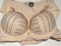 Set Bra dan Panty Wanita dengan Renda Putih dan Rhinestone, Push Up, OEM ODM, Stok Siap
