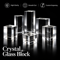 Cube en verre cristal transparent HBL, bloc de cristal vierge gravé sur mesure pour cadeau de mariage ou présentation de bureau