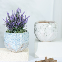 Pot de fleurs en céramique pour plantes succulentes, trous en forme de macaron, décoration intérieure créative, ornement pastoral simple, petit pot pour plantes vertes