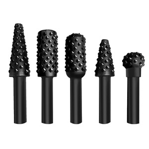 Ensemble polyvalent de 5 fraises à <span class=keywords><strong>bois</strong></span>, fraises rotatives noires/argentées pour le travail du <span class=keywords><strong>bois</strong></span>, la sculpture et la mise en forme - Product Image 3