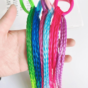 Perruques tressées pour enfants, accessoires capillaires coréens colorés en fibres chimiques à double trame pour petites filles - Product Image 3