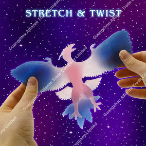 Jouets animaux à presser extensibles et collants, grands jouets sensoriels en TPR élastique avec queues lumineuses, oiseau, <span class=keywords><strong>requin</strong></span>, couleurs vives - Product Image 2