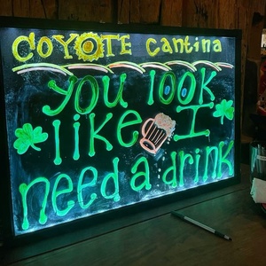 Mới đến Neon hiệu ứng nhà hàng menu dấu hiệu huỳnh quang màu sắc đánh dấu dẫn Tay Viết Bảng hiển thị tin nhắn - Product Image 3