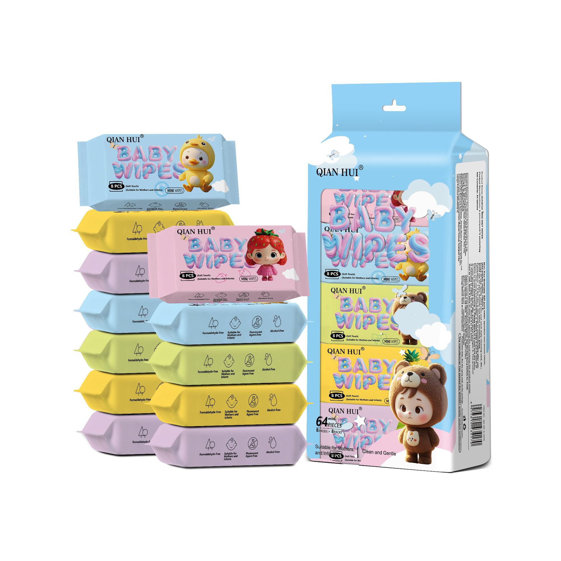 Assortiment de fruits de dessin animé - 8 paquets par carton