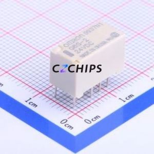 G6S-2 DC24 Signal Relay DIP,7.3x14.8mm Relay 24V 2 Changeover: 2C (DPDT-Changeover)::: 250V-AC/220V-DC Silver + Gold Plated - Product Image 1