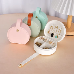 High Quality Luxurious Custom PU Leather Mini Portable Jewelry Box Carton Earrings Necklaces Rings Travel Storage Gift Organizer - Product Image 4