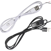 Cables de Control con Interruptor de Botón USB de 5V, Negro y Blanco, con Interruptor de Encendido/Apagado para Tiras LED, Fáciles de Usar para Dispositivos Digitales