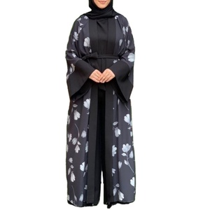 Abaya para Mujer, Túnica Árabe, Abrigo Abaya Largo Abierto Musulmán <span class=keywords><strong>de</strong></span> Invierno para Mujer - Product Image 1