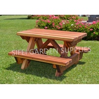 Table de pique-nique de jardin, ensemble de Table à manger en bois d'extérieur