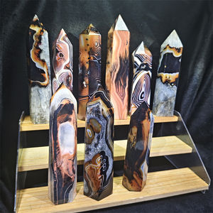 หินนำหินธรรมชาติขนาด12-20ซม. แกะลายหอคริสตัลหินบำบัดแกะสลักแบบจำลองงานฝีมือ - Product Image 4