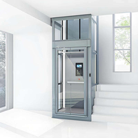 Ascenseur hydraulique résidentiel économique et personnalisé pour villa, sans gaine, avec cabine en verre panoramique en option pour résidence familiale