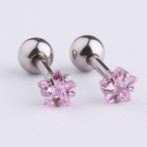 In acciaio inox Prong Set 4 millimetri Stella CZ <span class=keywords><strong>Piercing</strong></span> Bilanciere <span class=keywords><strong>Trago</strong></span> <span class=keywords><strong>Orecchino</strong></span> - Product Image 4