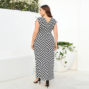 Robe longue d'été en soie glacée pour femmes grandes tailles, à bretelles, imprimée, style européen et américain, pour le commerce transfrontalier - Product Image 4