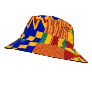 Custom Fashion Wax Print Cotton Designer African Fisherman Beach Ankara Bucket Hat