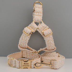 Fabricantes Amostra grátis Ajustável Dog Harness Set Logotipo Personalizado Design De Luxo Soft Pet Harness para Cães - Product Image 5