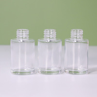 Flacon cosmétique en verre transparent de 30 ml avec pompe à pression blanche, distributeur de fond de teint liquide, emballage vide pour sérum et lotion, rechargeable