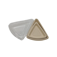 Plateaux triangulaires jetables en bagasse pour pizza, avec fond triangulaire