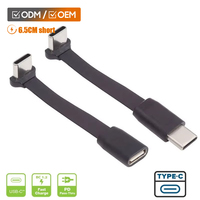 Cable USB Tipo C Plano y Angulado de 7cm, Carga Rápida PD de 60W para Accesorios de Teléfono Móvil
