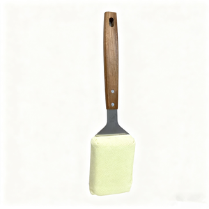 Cepillo para parrilla Cepillo de limpieza para barbacoa sin cerdas para parrilla al aire libre, mango de madera, raspador incorporado - Product Image 1
