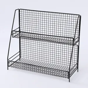 Metal Wire Unfolded Kitchen Cabinet Basket Organizer Wire Grid Design Basket